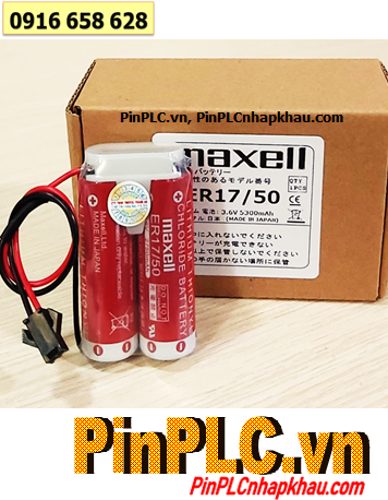 Maxell 2ER17/50 (2 viên ghép đôi-Zắc SM2.54-2P); Pin nuôi nguồn Maxell 2ER17/50 lithium 3.6v 5500mAh, Xuất xứ NHẬT